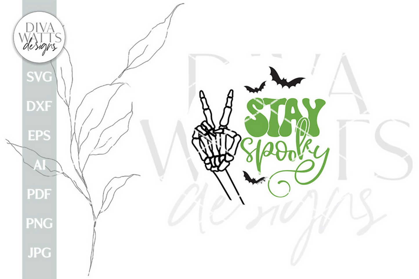 Stay Spooky SVG Halloween Door Hanger svg Skeleton Door Hanger svg Retro Halloween Skeleton SVG Skeleton Sign svg Skeleton Peace Sign SVG