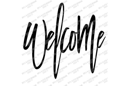 SVG | Welcome | Cutting File | Oversized Modern Farmhouse | Made For Round Circle Signs | Wreath Center | Vinyl Stencil HTV | DXF eps png ai