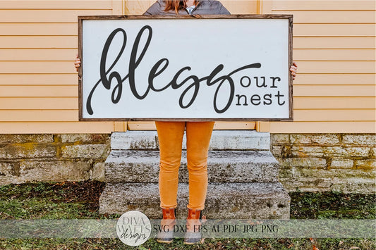 Bless Our Nest SVG | Farmhouse Sign SVG | dxf and more!