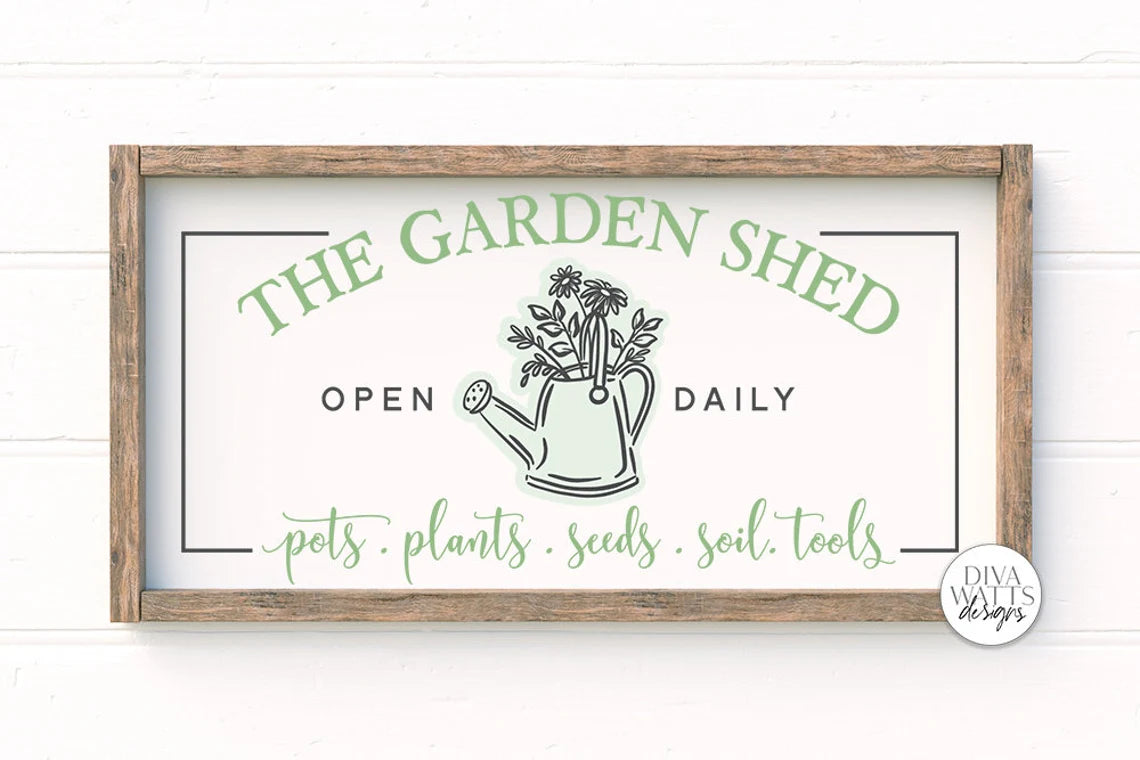 The Garden Shed SVG | Farmhouse Sign | DXF and more