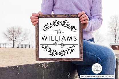 Modern Family Name Wreath SVG | Customize Your Own Design!