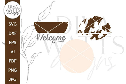 Welcome SVG | Western Cowhide Door Hanger Design