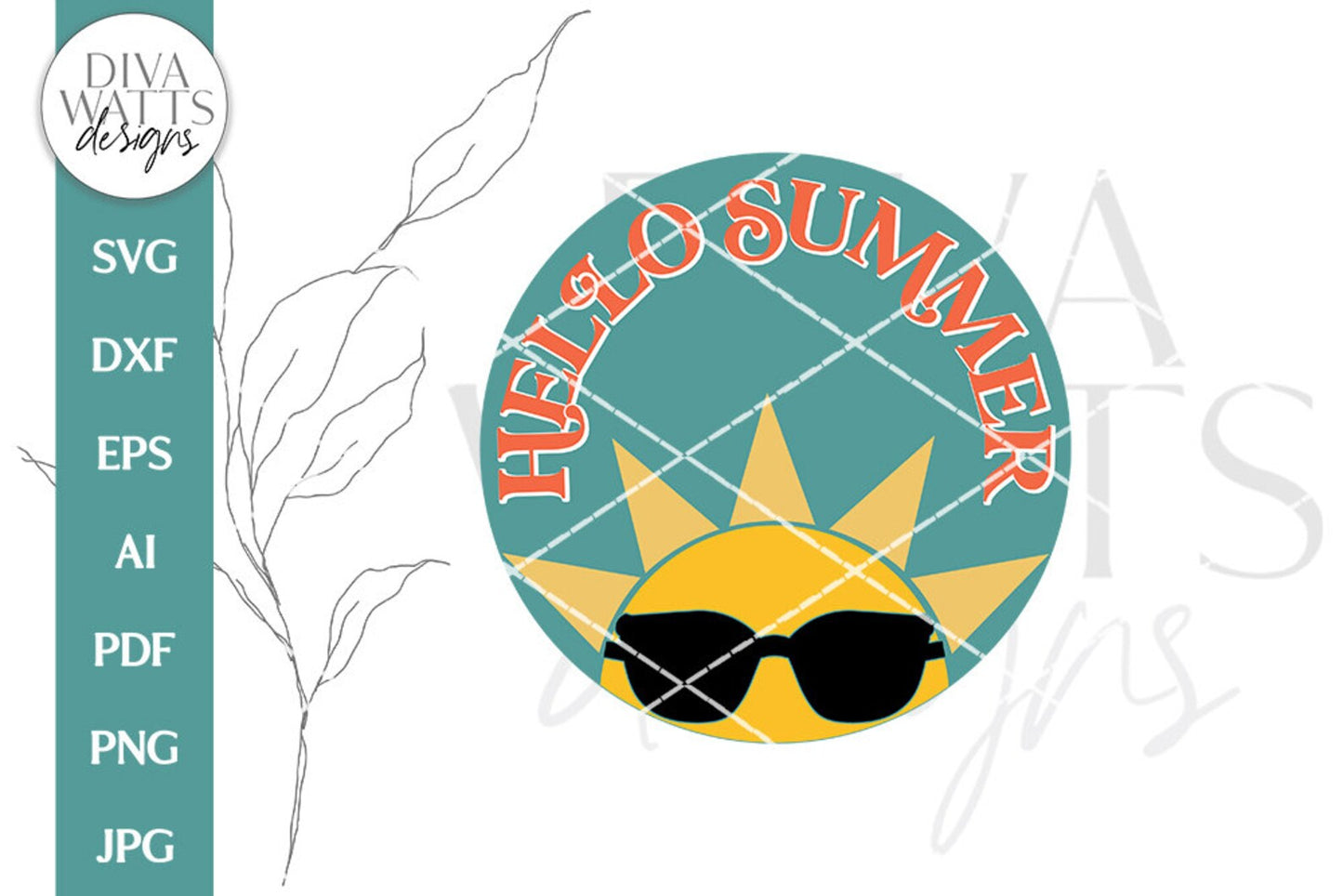 Hello Summer SVG | Sun and Sunshine Door Hanger Design