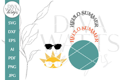 Hello Summer SVG | Sun and Sunshine Door Hanger Design