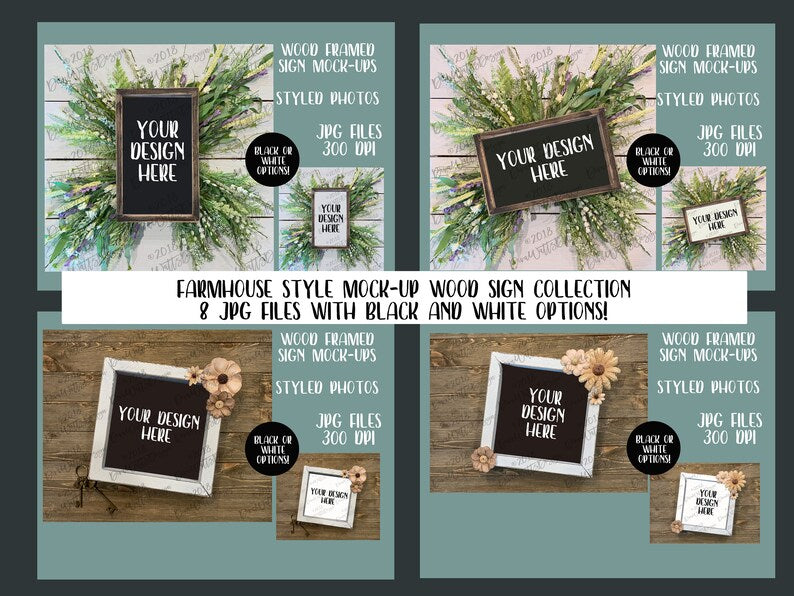 Huge Wood Sign Mock-Up Bundle | 32 JPG Files with Black and White Options | Instant Download Styled Photography