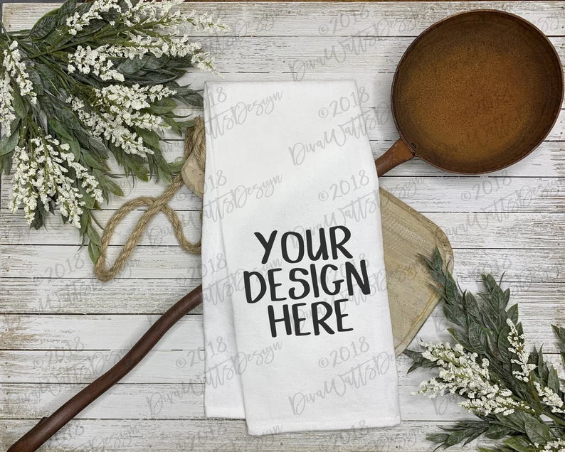 Mock-Up Kitchen Tea Towel | Farmhouse Flour Sack Towel | Product Display | Instant Download | JPG