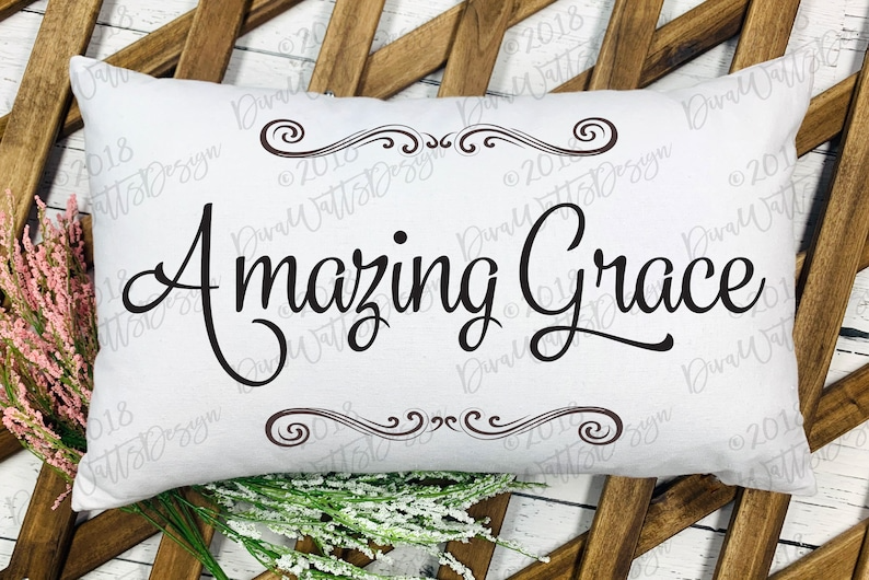 SVG Amazing Grace | Farmhouse | Hymn | Art | Vinyl Stencil | Cutting File | Instant Download | DXF | PNG