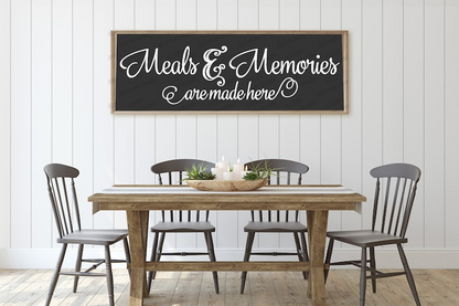 SVG Meals & Memories Are Made Here | DXF PNG | Instant Download | Vinyl | Stencil | Farmhouse Decor Sign Saying | Kitchen | Dining Room