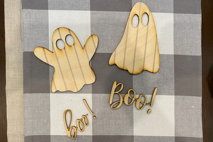 Shiplap Ghosts Laser Cutting File with Vertical & Horizontal Shiplap | Boo! | Happy Fall | Halloween | Glowforge | Cutting File | SVG Set