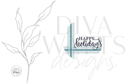 Happy Holidays Plaid SVG | Farmhouse Christmas Round Design