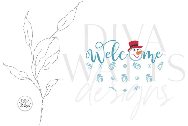 Welcome With Snowman SVG | Winter / Christmas Design