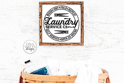 Laundry Service Co SVG | Round Design