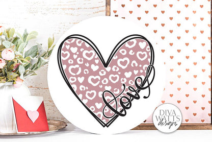 Love SVG | Leopard Print Heart Design for Valentine's Day