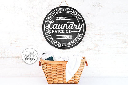Laundry Service Co SVG | Round Design