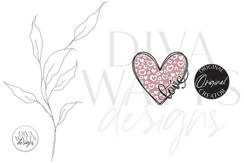 Love SVG | Leopard Print Heart Design for Valentine's Day