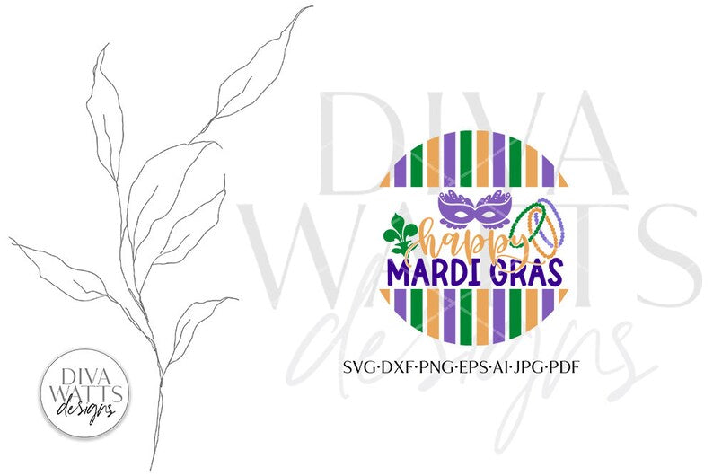 Happy Mardi Gras SVG | Round Welcome Design