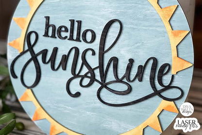 Hello Sunshine Laser SVG | Round Welcome Design