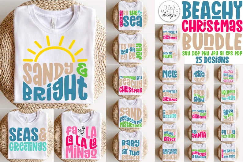 Beachy Christmas Retro Winter SVG Bundle