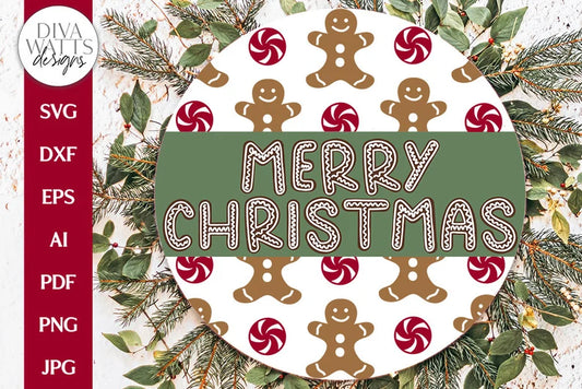 Merry Christmas SVG | Gingerbread Christmas / Winter Round Design