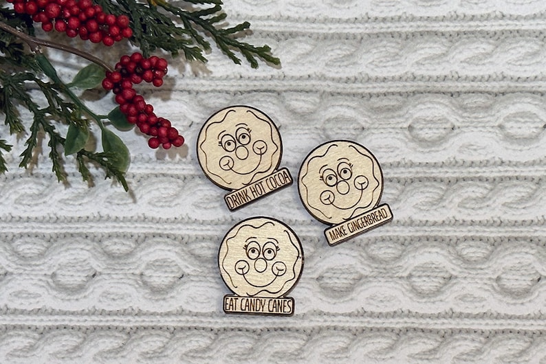 Gingerbread Christmas Bucket List Tokens - Laser File