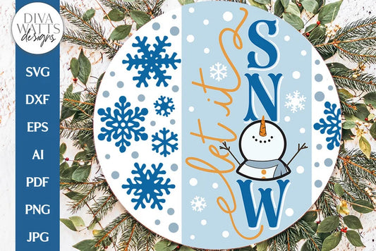 Modern Let It Snow SVG | Christmas Winter Design