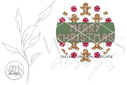 Merry Christmas SVG | Gingerbread Christmas / Winter Round Design