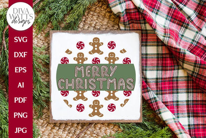 Merry Christmas SVG | Gingerbread Christmas / Winter Round Design