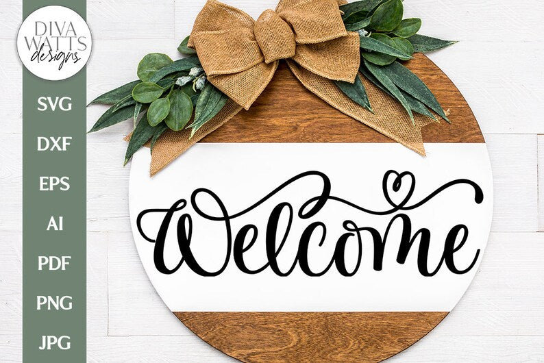 Welcome With Heart SVG | Valentine's Design