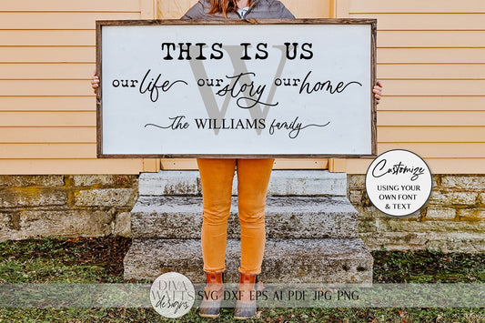 This Is Us SVG | Monogram SVG | Our Life. Our Story. Our Home. | Farmhouse Sign Set | dxf and more! | Printable