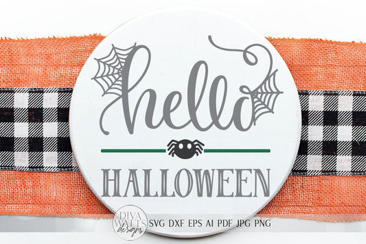 Hello Halloween SVG | Farmhouse Fall Sign | dxf and more