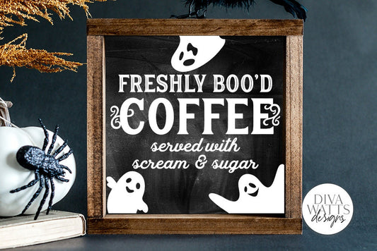 Freshly Boo'd Coffee SVG | Halloween Ghost SVG