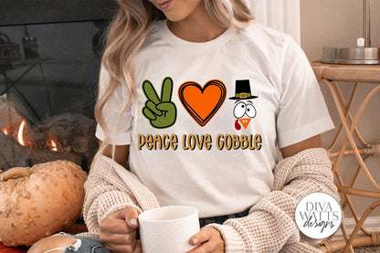 Peace Love Gobble SVG | Thanksgiving Design