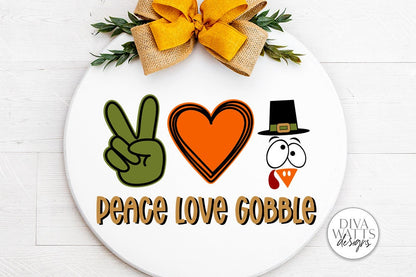 Peace Love Gobble SVG | Thanksgiving Design