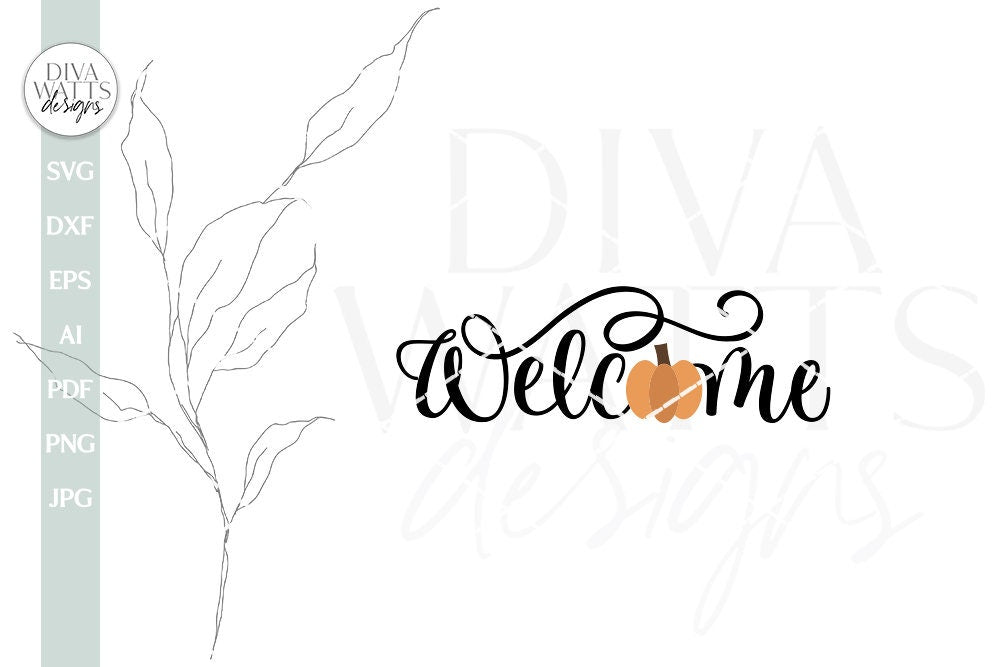 Welcome SVG For Fall Pumpkin SVG Vinyl Pumpkin SVG For Fall Door Hanger Pumpkin For Cricut Welcome Sign For Fall Design Pumpkin Door Hanger