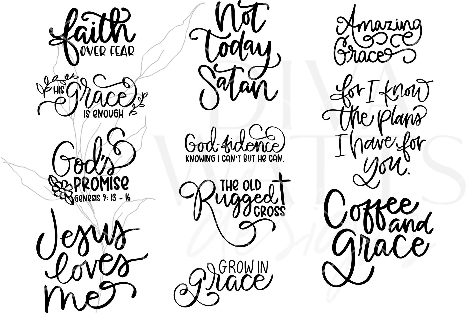 Christian Bundle SVG Scripture Bundle Jesus SVG Religious SVG Bundle Bible Verse Bundle Hand Lettered svg Bundle for Cricut Silhouette svg