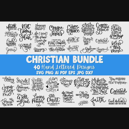 Christian Bundle SVG Scripture Bundle Jesus SVG Religious SVG Bundle Bible Verse Bundle Hand Lettered svg Bundle for Cricut Silhouette svg