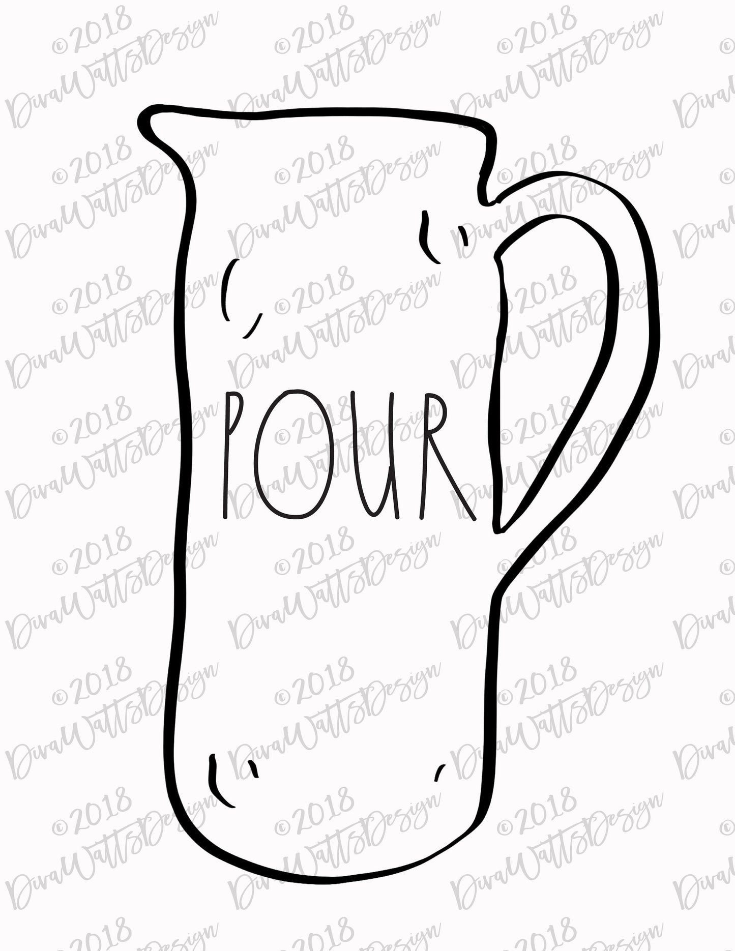 Farmhouse Pottery Printables Set of 4 Instant Download Kitchen Artwork Skinny Font JPG PDF AI Files Included