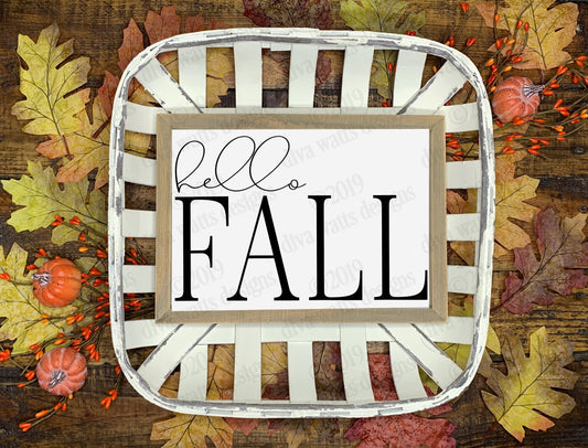 SVG Hello Fall | Cutting File | Autumn | DXF PNG eps Instant Download | Vinyl Stencil | Sign | Pillow | Tea Towel | More | Farmhouse Modern