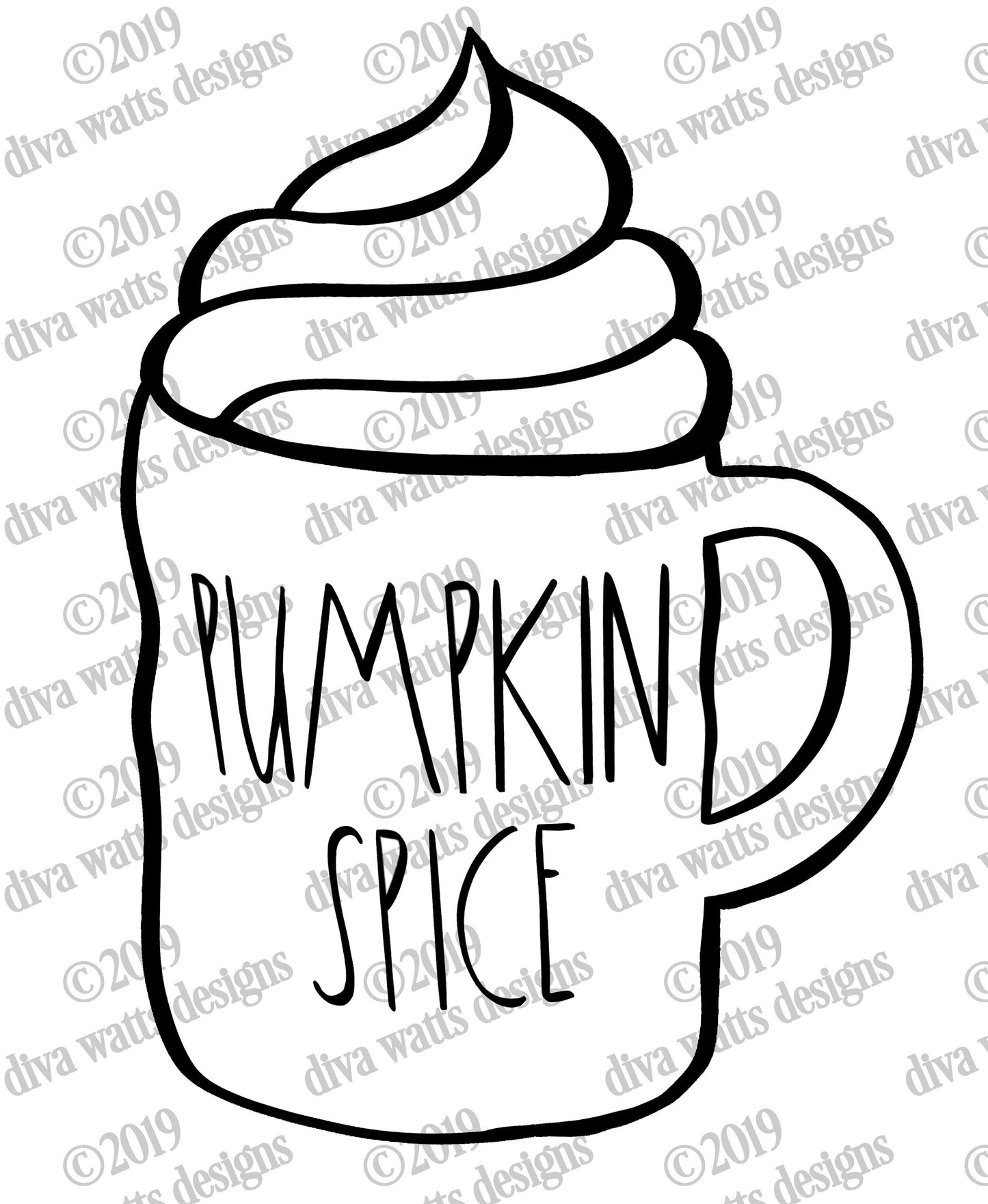 SVG | Pumpkin Spice Mug | Whipped Cream | Cutting File | Clipart | DXF PNG | Instant Download | Fall | Autumn