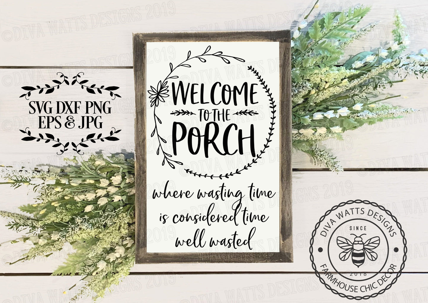 SVG Welcome to the Porch | Cutting File | Where wasting time is considered time well wasted | DXF PNG eps jpg | Instant Download | Cricut