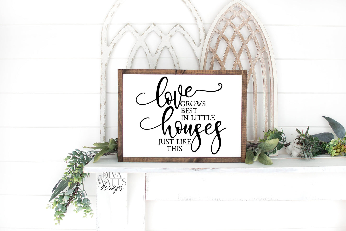 SVG Love Grows Best In Little Houses Just Like This | Cutting File | PNG jpg | Vinyl Stencil HTV | Farmhouse  Sign | Square |