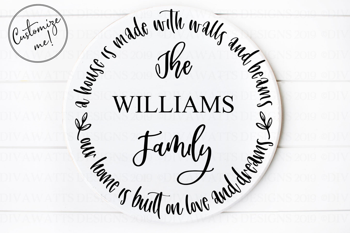 SVG A House Is Made With Walls and Beams | Cutting File | Our Home Is Built On Love and Dreams | Round Circle Farmhouse Sign | Vinyl Stencil