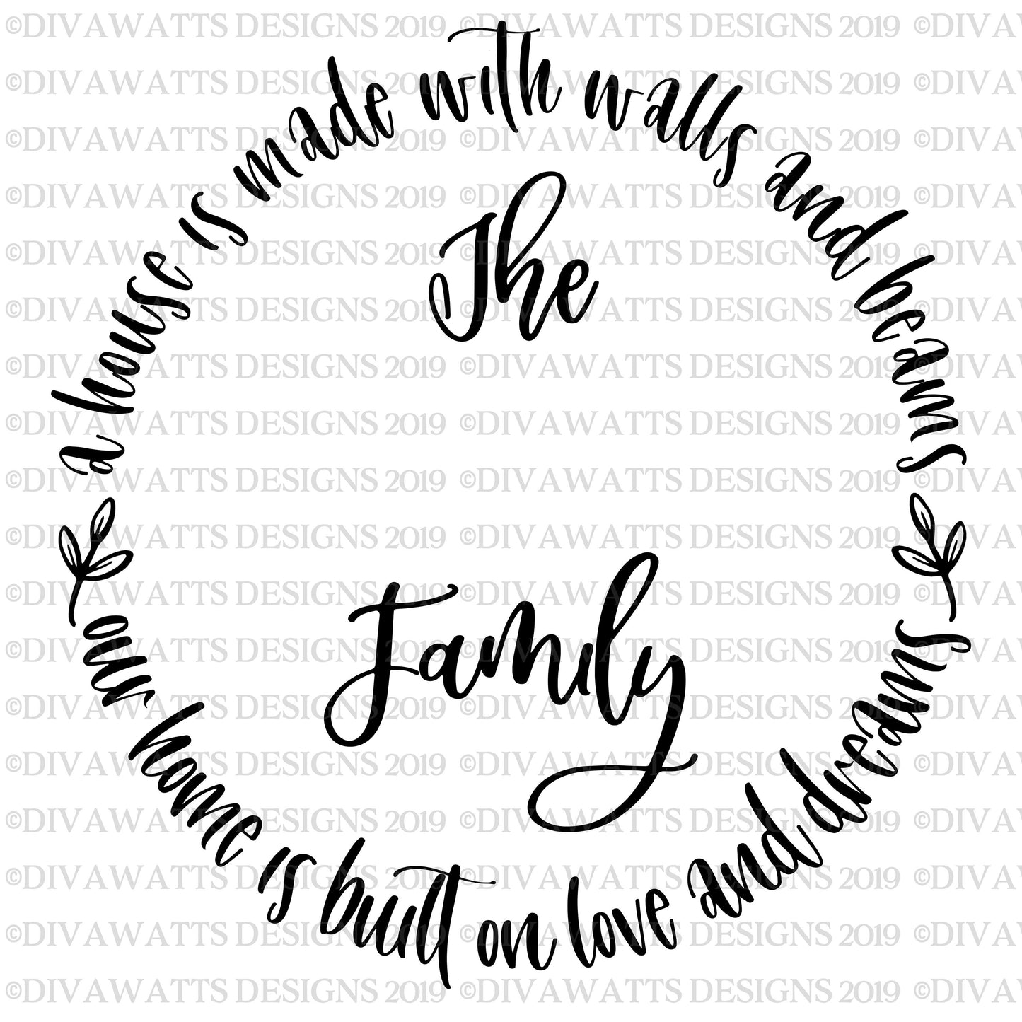 SVG A House Is Made With Walls and Beams | Cutting File | Our Home Is Built On Love and Dreams | Round Circle Farmhouse Sign | Vinyl Stencil