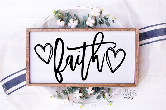 SVG | Faith | Cutting File | Doodle Hearts | Vinyl Stencil HTV | png eps jpg pdf | Printable | Shirt Sign Pillow | Christian Religion Easter