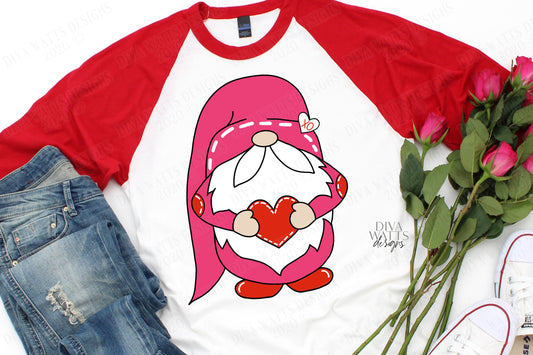 SVG | Valentine's Day Gnome | Cutting File | Stitched Heart | Farmhouse | Sign Shirt Card | Vinyl Stencil HTV | PNG eps jpg pdf Valentine