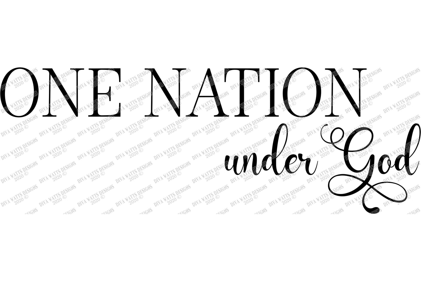 SVG | One Nation Under God | Cutting File | Pledge of Allegiance | Vinyl Stencil HTV | Shirt Sign Tote | 4th of July Independence Day | PNG