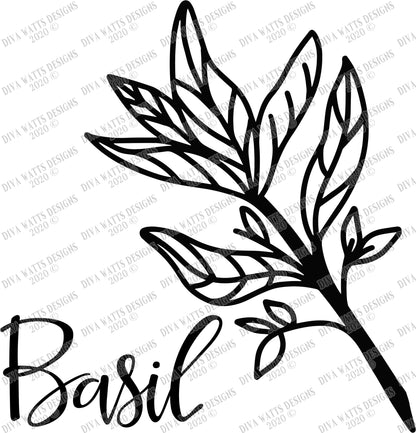 SVG | Herbs Basil Rosemary Sage Oregano | Cutting Files | Set of 4 | Farmhouse Sign Bundle | Vinyl Stencil HTV | Kitchen Dining Room Art