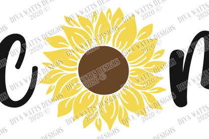 SVG | Welcome Sunflower | Cutting File | DXF EPS | Vinyl Stencil htv | Front Porch Entry Sign | Spring Summer | Cricut Silhouette | Script