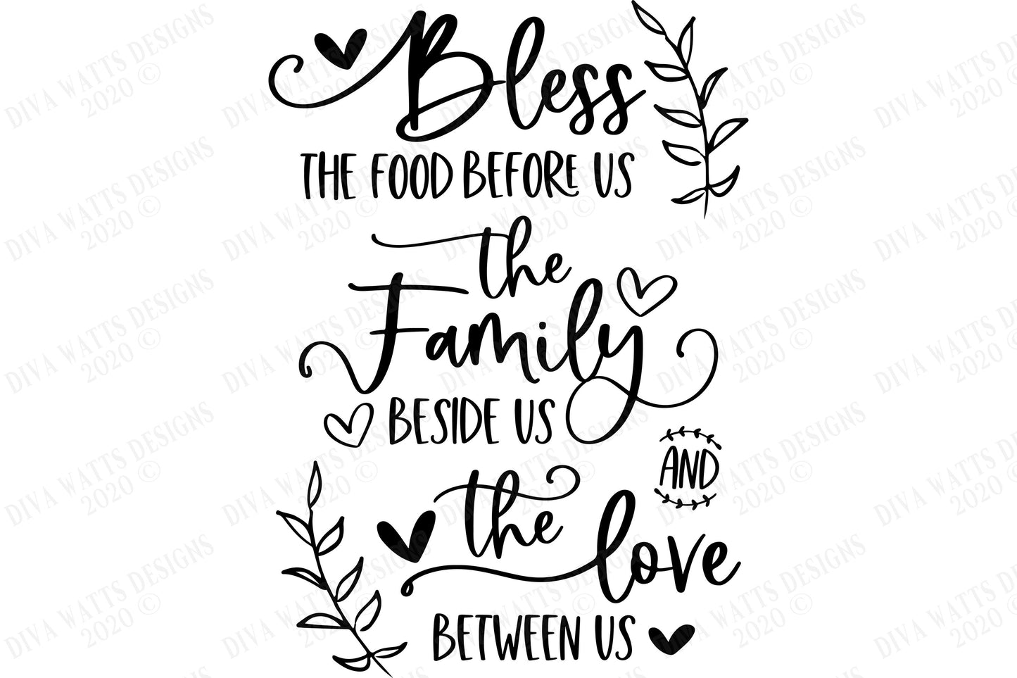 SVG | Bless The Food Before Us The Family Beside Us And The Love Between Us | Cutting File | Farmhouse Rustic Kitchen Sign dxf eps | Cricut