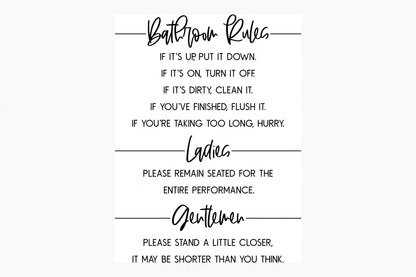 Bathroom Rules SVG | Funny Farmhouse Bathroom Sign | dxf and more